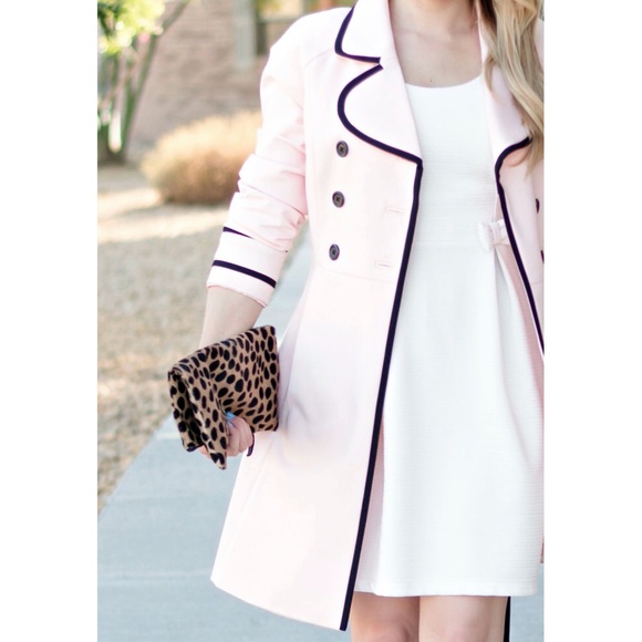 ELLE Trench Rain Coat Pink Women’s Lined Retro 16 - Picture 7 of 14